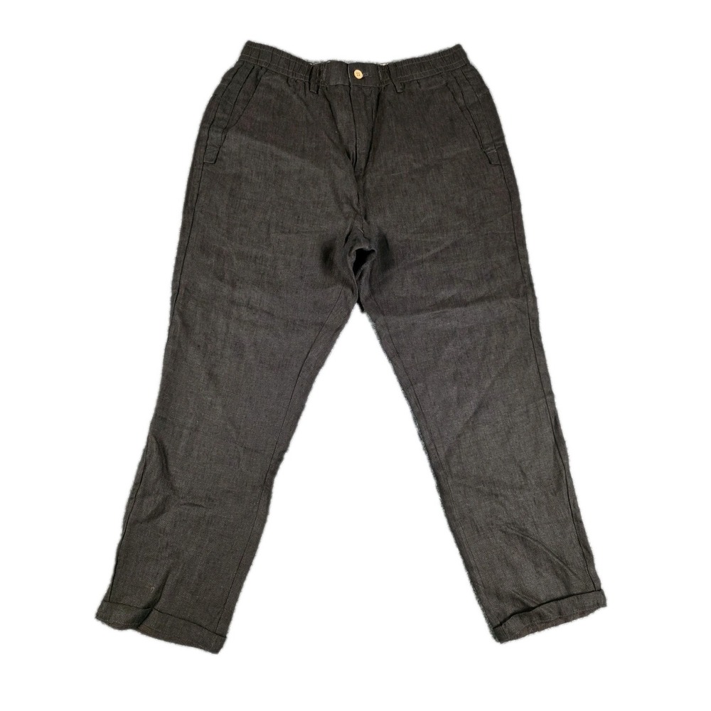 Kidoriman linen pants Y2K hippie classic disc golf casual preppy Sz Large Brown